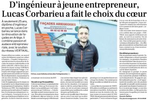 Portrait de Lucas Corbarieu, jeune entrepreneur en façades ariégeoises.