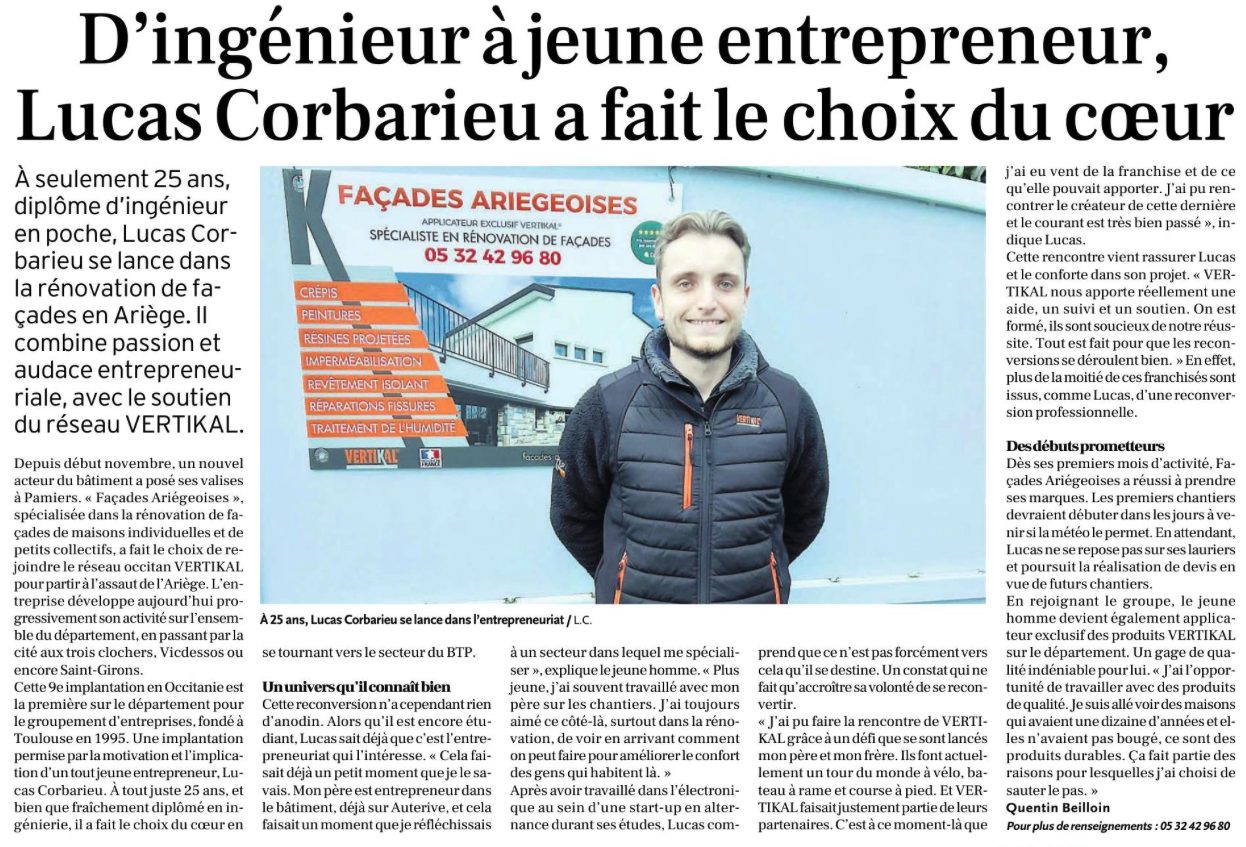 D’ingénieur à jeune entrepreneur, Lucas Corbarieu a fait le choix du cœur