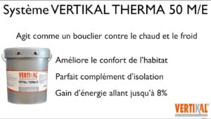 Seau de produit VERTIKAL THERMA 50 pour façades Ariégeoises.